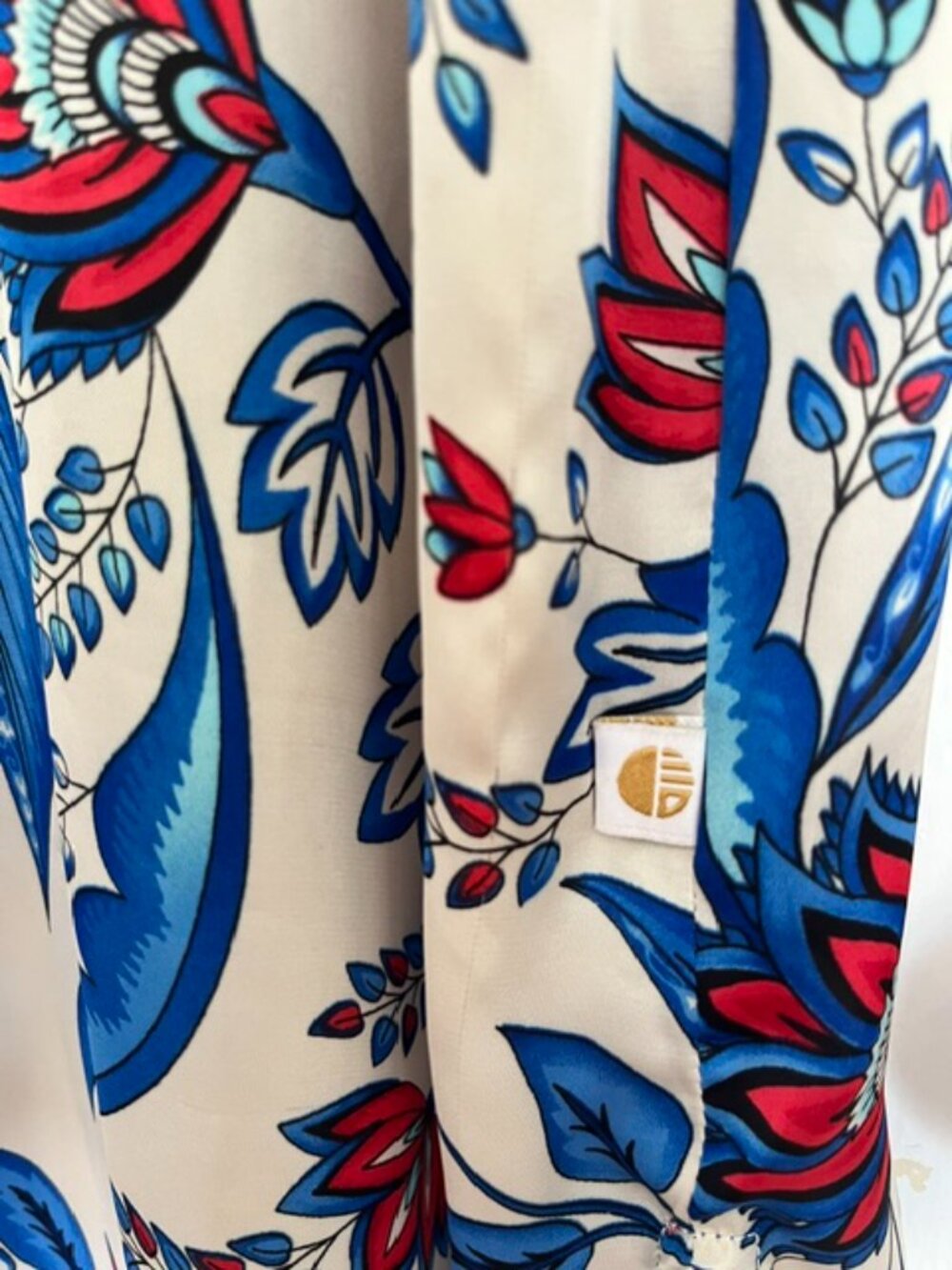 French Designer Emma Ducci 100% Silk Maxi Shirt Dress | Size 10 - Picture 11 of 12